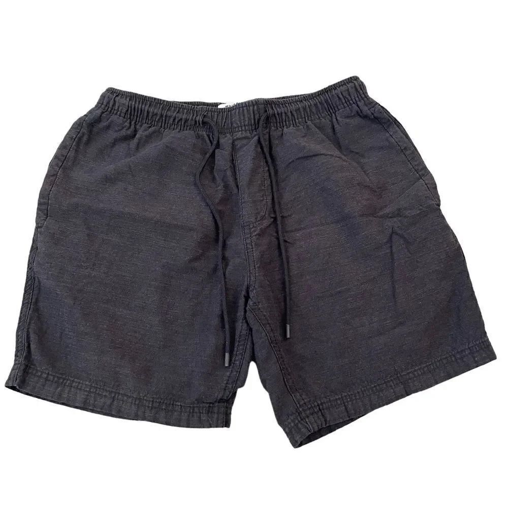 Pull & Bear Charcoal Cotton Side Pockets Elastic Drawstring Unisex Short Pants M